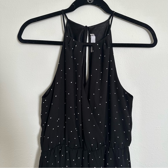 LUSH Black High Neck Romper with White Dots - Picture 2 of 5